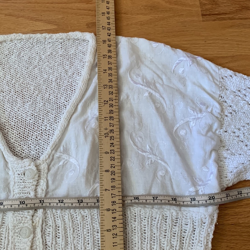 📍FINAL📍VTG Linen Knit Embroidery cardigan - Picture 15 of 16